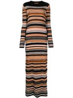 Missoni robe longue en maille à rayures - Orange