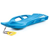 Kunststof sneeuw slee - met trekkoord - 110 cm - blauw - Kinderslee