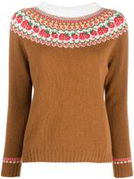 Mackintosh pull Kelsi en maille Fairisle - Marron - thumbnail