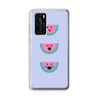 Smiley watermeloen: Huawei P40 Transparant Hoesje