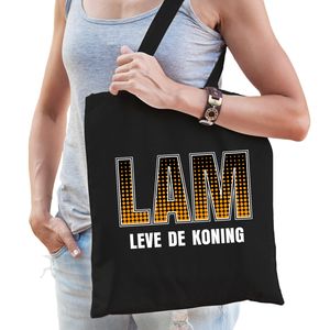 Lam leve de de Koning / Koningsdag tas zwart voor dames