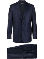 Zegna costume en laine à simple boutonnage - Bleu