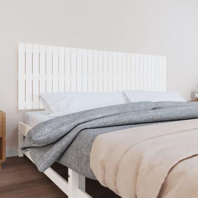 Wandhoofdbord 185x3x60 cm massief grenenhout wit