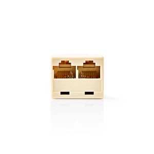 Telecom-Netwerksplitter | RJ45 Female | 2x RJ45 Female | Vernikkeld | Ivoor | PVC