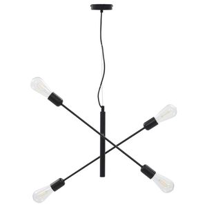 The Living Store Plafondlamp s - Plafondlamp - 60 x 28 x 100 cm - Zwart - E27 fitting