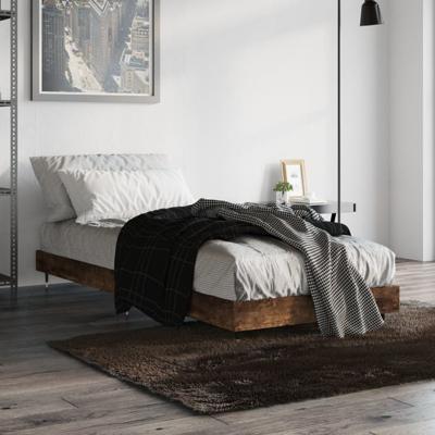 Bedframe zonder matras hout gerookt eikenkleurig 75x190 cm