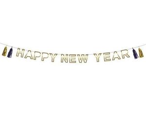 Letterslinger 'Happy New Year' met tassels (3m)