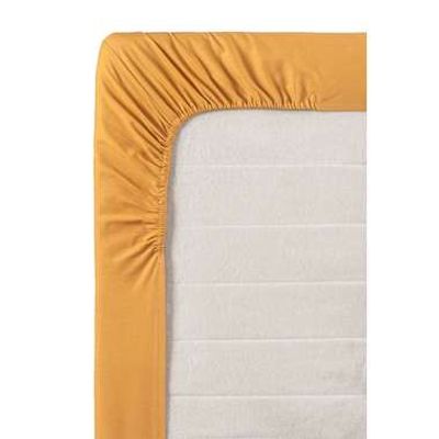 Hoeslaken katoen - mosterdgeel - 180x200 cm