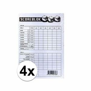 4x Scoreblok Yahtzee