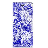 Mobiel BookCase Sony Xperia 5 Angel Skull Blauw - thumbnail