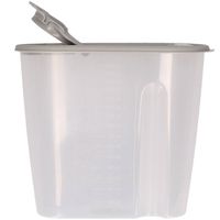 Voedselcontainer strooibus - grijs - 1,5 liter - kunststof - 19,5 x 9,5 x 17 cm - Voorraadpot - thumbnail