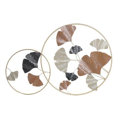 Wanddecoratie DKD Home Decor Gouden Metaal Terra cotta Blad van een plant (103,5 x 7 x 67 cm)