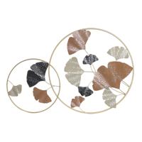 Wanddecoratie DKD Home Decor Gouden Metaal Terra cotta Blad van een plant (103,5 x 7 x 67 cm)