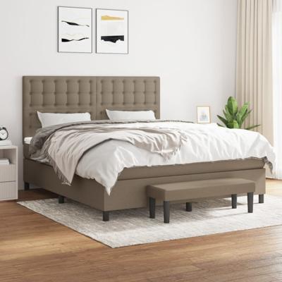 Boxspring met matras stof taupe 180x200 cm
