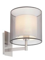 Saba wandlamp mat nikkel wandsteun met ronde kap klassieke wandlamp