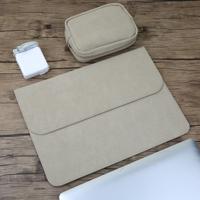 2 in 1 horizontale matte lederen laptop binnenzak + Power Bag voor MacBook Air 13 3 inch A1466 (2012-2017)/A1369 (2010-2012) (kaki)