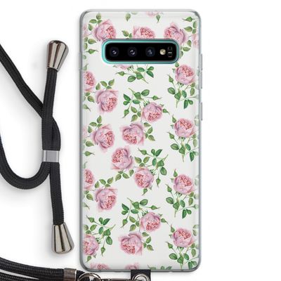 Kleine roosjes: Samsung Galaxy S10 Plus Transparant Hoesje met koord
