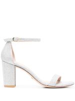 Stuart Weitzman sandales Nearly Nude 65 mm à paillettes - Argent - thumbnail