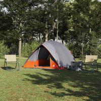 VidaXL Camping tent met dak grijs en oranje 275 x 230 x 140 cm taft