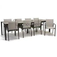 Tuinstoel Anzio dining Soft grey met GOA HPL 280 cm donker grijs Tuinstoel Anzio dining Soft grey met GOA HPL 280 cm donker grijs