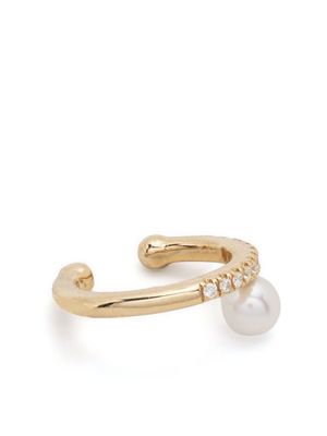 Mizuki bijou d'oreille Sea of Beauty en or 14ct serti de diamants et de perles