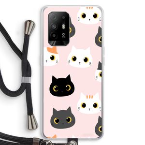 Katten: Oppo A94 5G Transparant Hoesje met koord