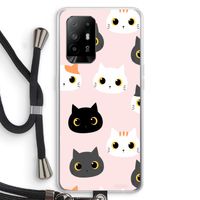 Katten: Oppo A94 5G Transparant Hoesje met koord