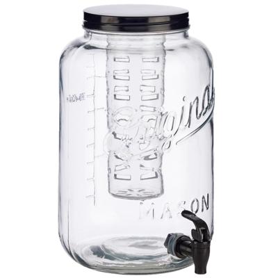 Vivalto drankdispenser - glas/aluminium - 8 liter - 21 x 33 cm - limonadetap