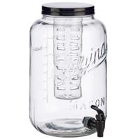 Vivalto drankdispenser - glas/aluminium - 8 liter - 21 x 33 cm - limonadetap