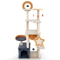 160 cm Krabpaal met Sisal Krabpaal & Plank & Huis Meerdere Verdiepingen Kattenboom Katten Toren