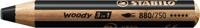 Kleurpotlood stabilo 880 woody 3 in 1 zwart | 5 stuks
