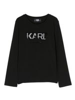 Karl Lagerfeld Kids t-shirt en coton stretch à détails de clous - Noir