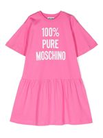 Moschino Kids logo-print cotton dress - Rose