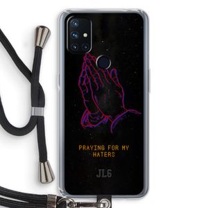 Praying For My Haters: OnePlus Nord N10 5G Transparant Hoesje met koord