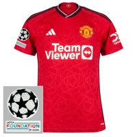 Manchester United Shirt Thuis 2023-2024 + Champions League Badges