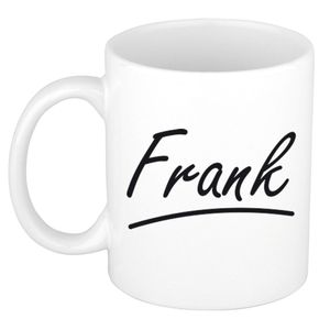 Frank voornaam kado beker / mok sierlijke letters - gepersonaliseerde mok met naam   -