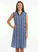 Ma Flodder jasschort Blauw - Bloemetjes print - M - M - M - M - M - M - M - M - M - M - M - M - M - M - M - M