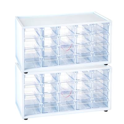 Sorteerbakjes spijkers/schroeven - 2x - 20 lades - 16 x 38 x 20 cm - opbergkastjes - ophangbaar - wi