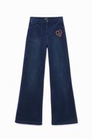 Slim fit broek met wijde pijpen - BLUE - 36