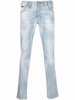 Philipp Plein jean Super Straight à effet délavé - Bleu - thumbnail