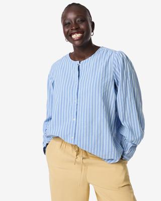 HEMA Damesblouse Sally strepen blauw (blauw)