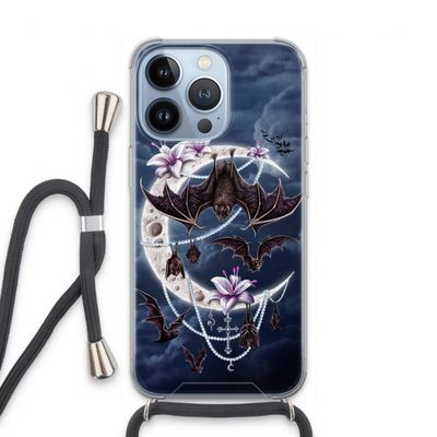 Vleermuizen Maan: iPhone 13 Pro Transparant Hoesje met koord
