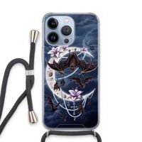 Vleermuizen Maan: iPhone 13 Pro Transparant Hoesje met koord