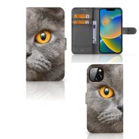 Telefoonhoesje | Met pasjeshouder | iPhone 14 Plus Britse Korthaar
