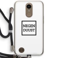 Negenduust vierkant: LG K10 (2017) Transparant Hoesje met koord