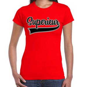 Verkleed T-shirt voor dames - superieur - rood - foute party - carnaval