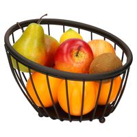 Metalen fruitmand/fruitschaal zwart rond 28 x 10 cm