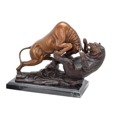 A BRONZE SCULPTURE OF THE BULL AND BEAR