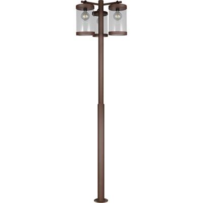 LED Tuinverlichting - Staande Buitenlamp - Bemsi - E27 Fitting - 3-lichts - Roestkleur - Gegoten Aluminium