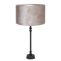 Light & Living Howell tafellamp Ø30 cm zwart met zilveren kap